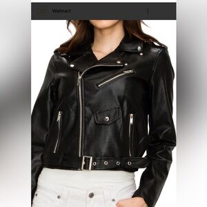 Ashley By 26 International Outerwear Faux Leather Moto Jacket